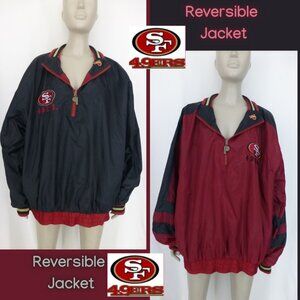 Vintage San Francisco 49ers Pro Player Reversible Wind Breaker Jacket (Size L)